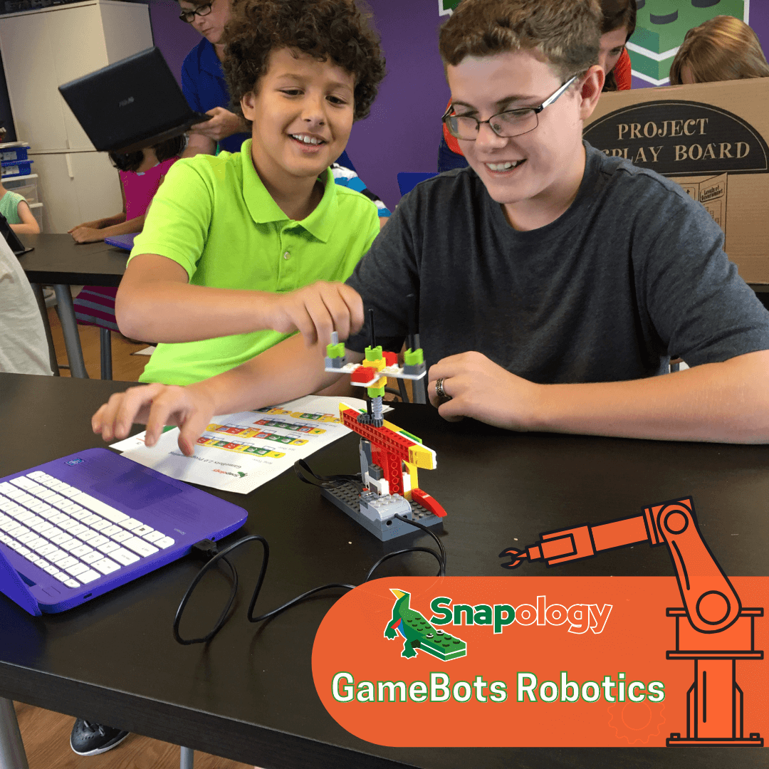 Flyer for Sanpology's Game Bots Robotics camp.