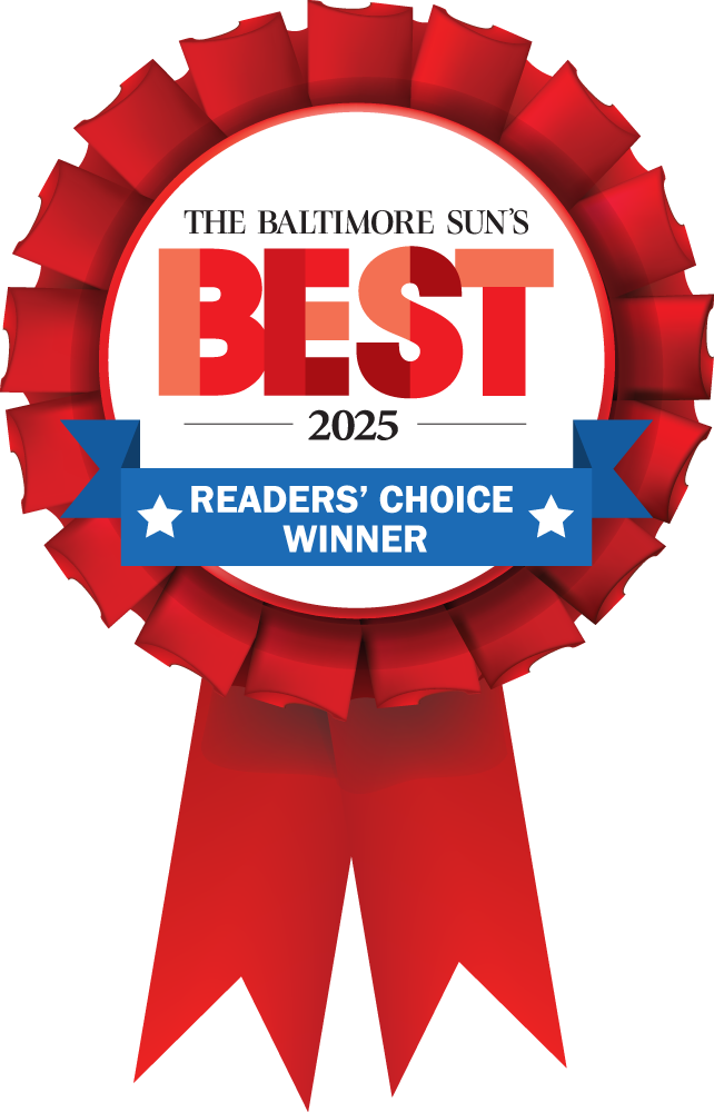 Badge showing the Baltimore Sun's 2025 Reader's Choice Winner.